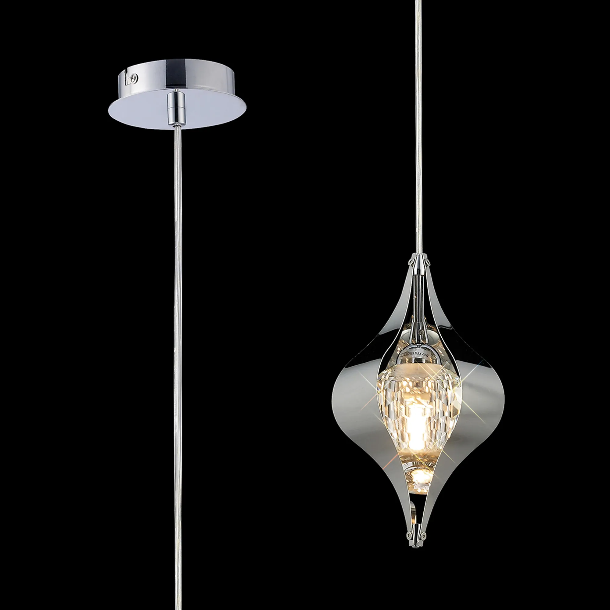 Amano Crystal Ceiling Lights Diyas Single Crystal Pendants Amano Crystal Ceiling Lights Diyas Single Crystal Pendants
